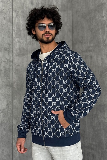 Двусторонняя кофта Gucci GG monogram - Navy   