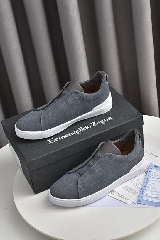 Серые кроссовки Ermenegildo Zegna Triple Stitch Canvas