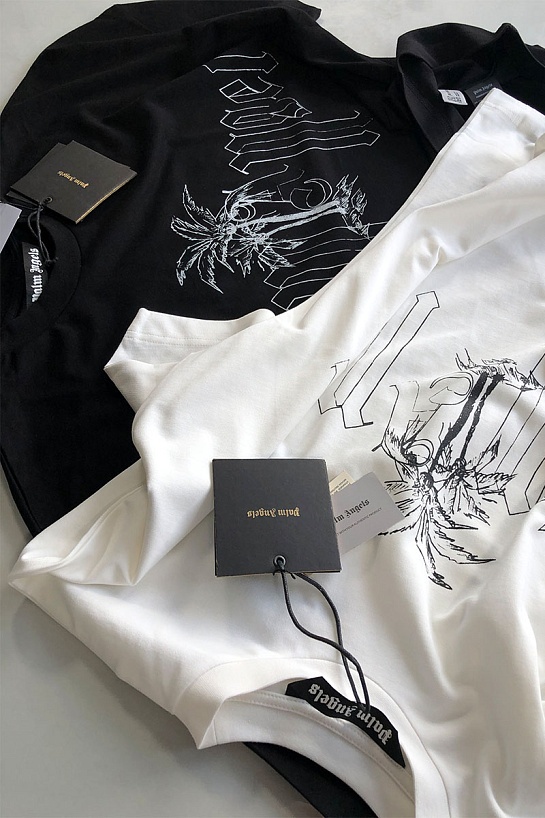 Чёрная оверсайз футболка Palm Angels logo print