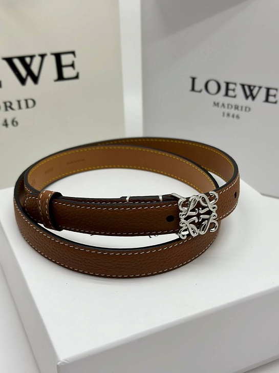 Женский кожаный ремень Loewe Anagram - ширина 2 см, длина 75 / 80 / 85 / 90 см (2 расцветки)