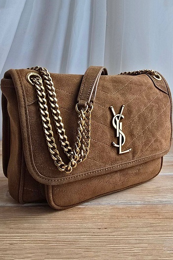 Замшевая сумка Yves Saint Laurent 28x19 см   
