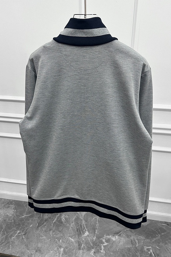 Кофта на молнии Brunello Cucinelli серого цвета