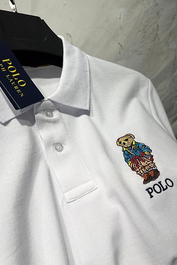 Мужское белое поло Polo Ralph Lauren "Bear"   