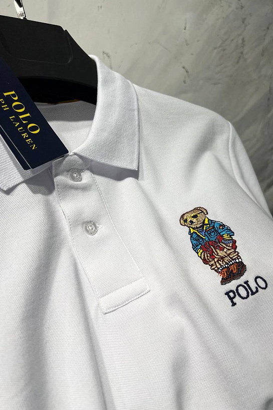 Мужское белое поло Polo Ralph Lauren "Bear"