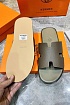 Кожаные шлёпанцы Hermes Izmir - Khaki