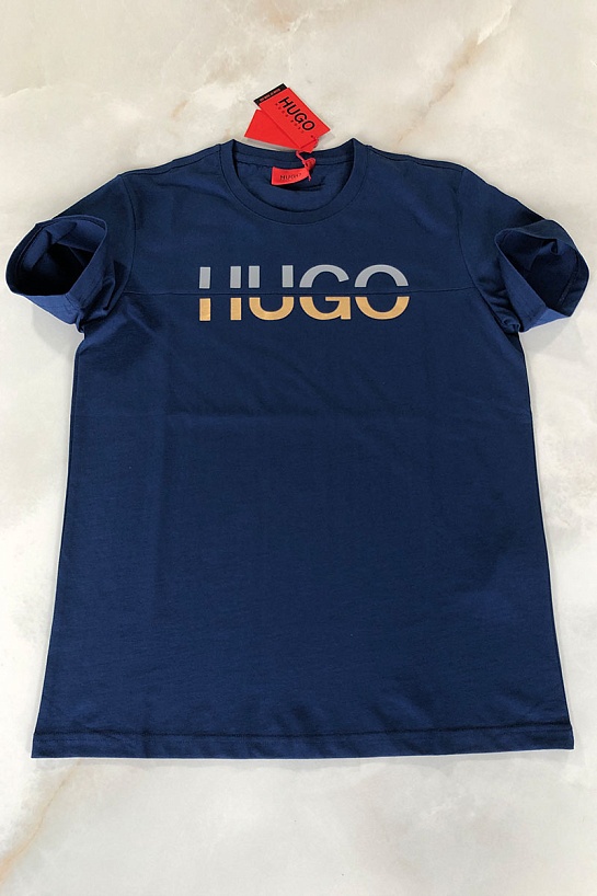 Мужская тёмно-синяя футболка Hugo Boss