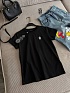 Женская чёрная футболка Chrome Hearts premium