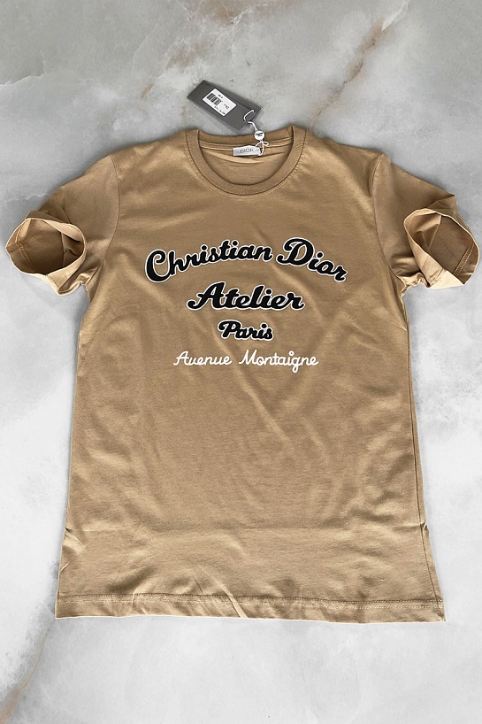 Бежевая мужская футболка Christian Dior Atelier