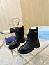 Женские кожаные ботинки Prada premium - Black