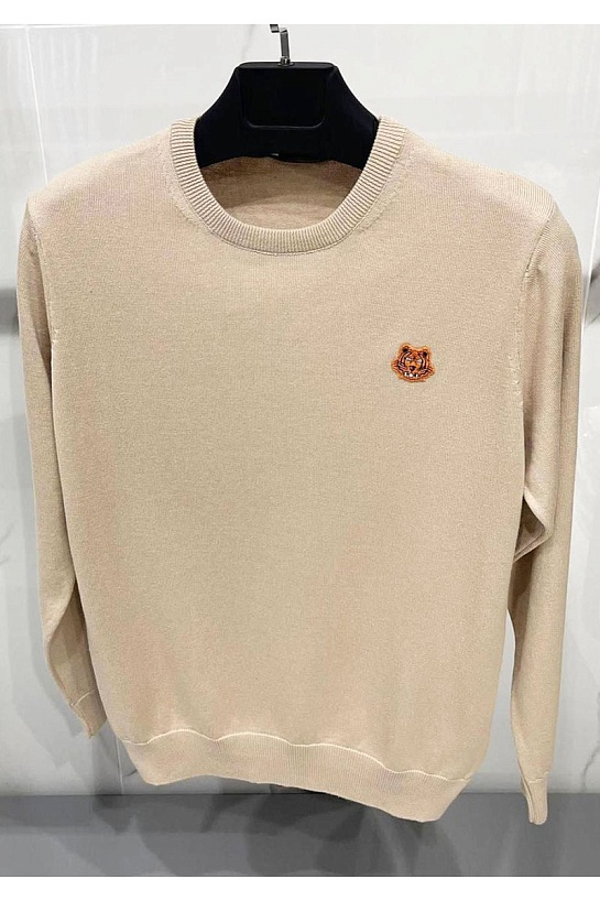 Мужской бежевый джемпер Kenzo Tiger logo-patch