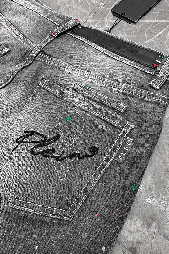 Джинсовые шорты Philipp Plein цвета антрацит