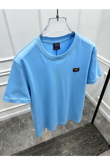 Футболка голубого цвета Paul & Shark logo-patch   