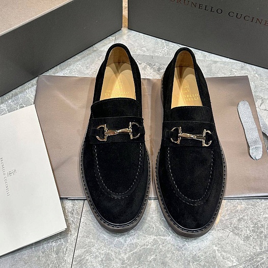 Замшевые лоферы Brunello Cucinelli Premium - Black   
