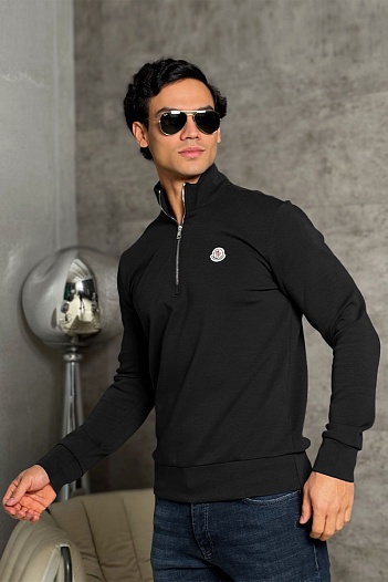 Мужской джемпер Moncler logo-patch - Black   
