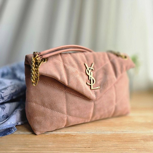 Замшевая сумка Yves Saint Laurent Lou Puffer 30x19 см   