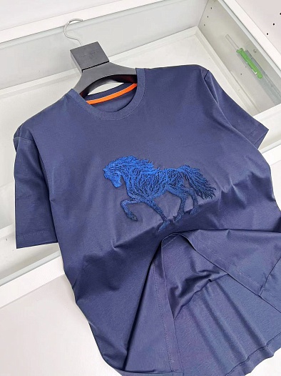 Мужская футболка Hermes horse logo - Navy   