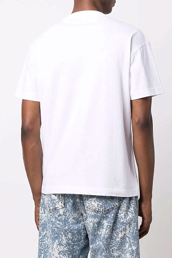 Белая оверсайз футболка Palm Angels St. Moritz Heart Sprayed   