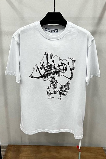 Белая мужская футболка Off-White graffiti-print   