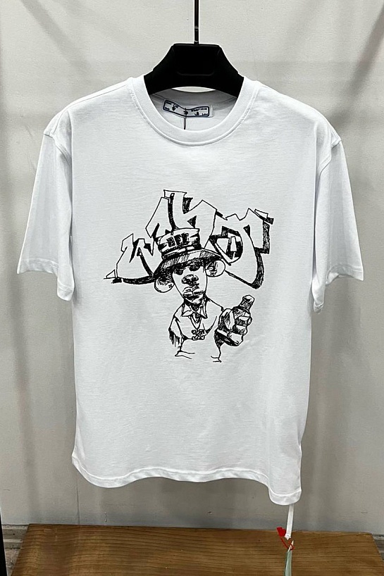 Белая мужская футболка Off-White graffiti-print