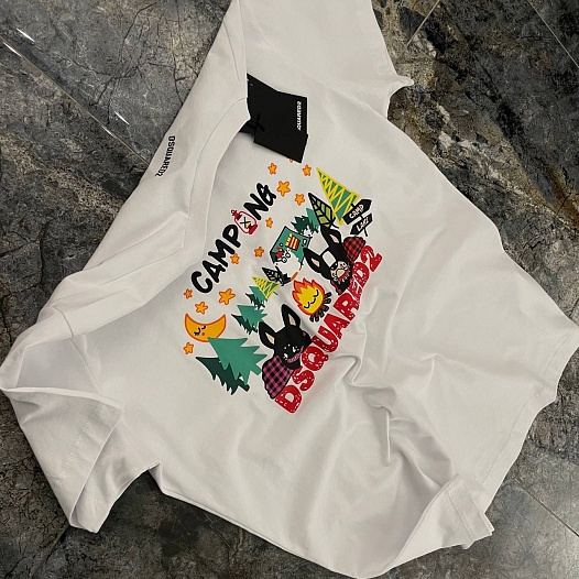 Мужская футболка Dsquared2 "Camping" - White   
