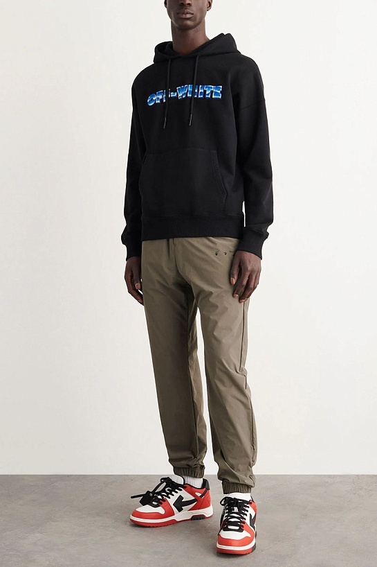 Чёрное худи Off-White Metal Arrow logo-print