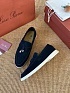 Женские замшевые лоферы Loro Piana Open Walk Premium - Navy