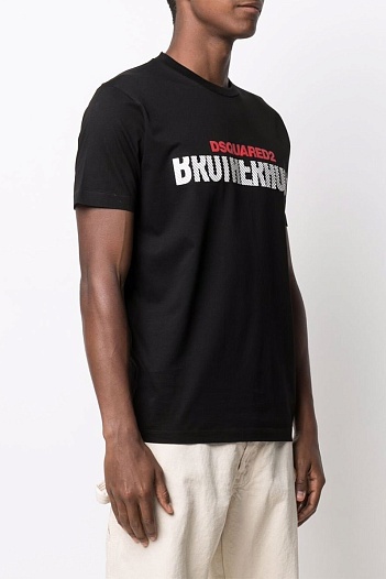 Мужская футболка Dsquared2 "Brotherhood" - Black   