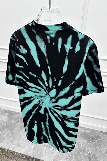 Мужская чёрная футболка Kenzo Logo Tie-Dye   