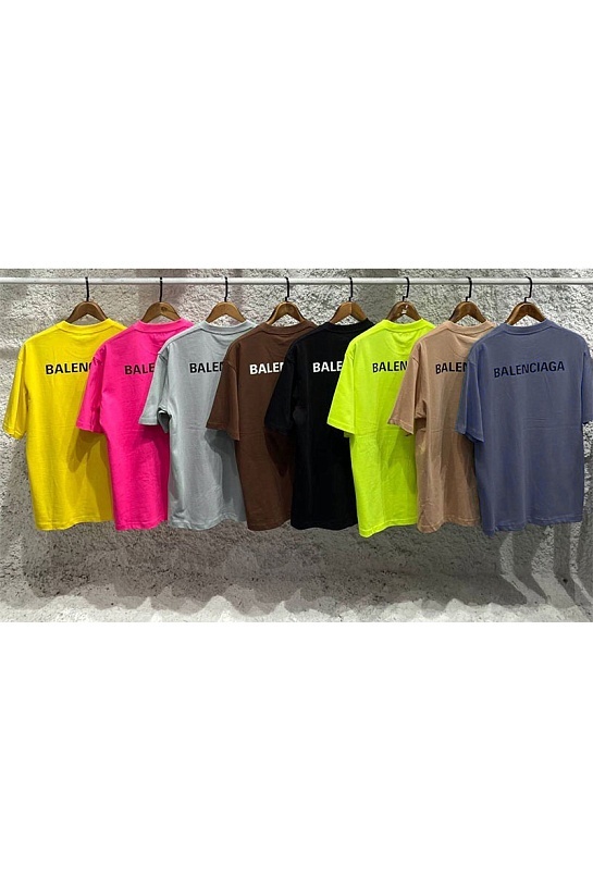 Серо-синяя оверсайз футболка Balenciaga Medium Fit Vintage