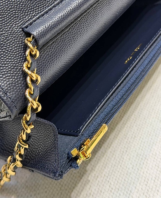 Кожаная сумка Chanel Wallet on Chain premium 19x12x4 см