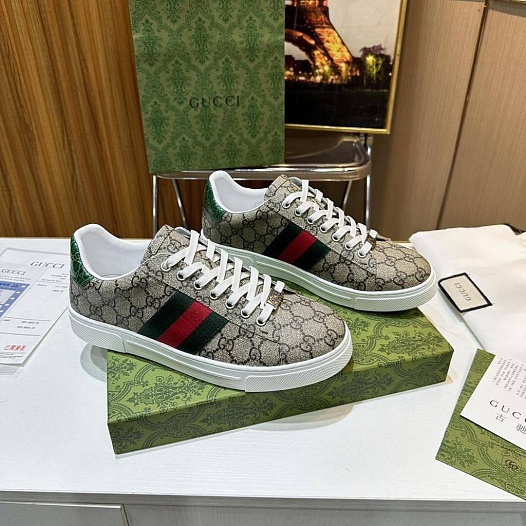 Мужские кроссовки Gucci Ace - Beige   