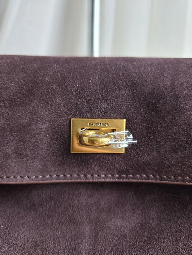Замшевая сумка Balenciaga Rodeo Medium 35x23 см - Brown   
