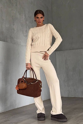 Женский бежевый костюм Loro Piana   