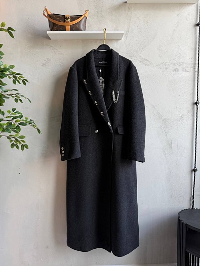 Женское шерстяное пальто Chrome Hearts premium   