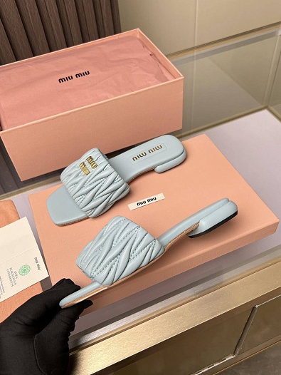 Женские шлёпанцы MIU MIU Premium - Blue   