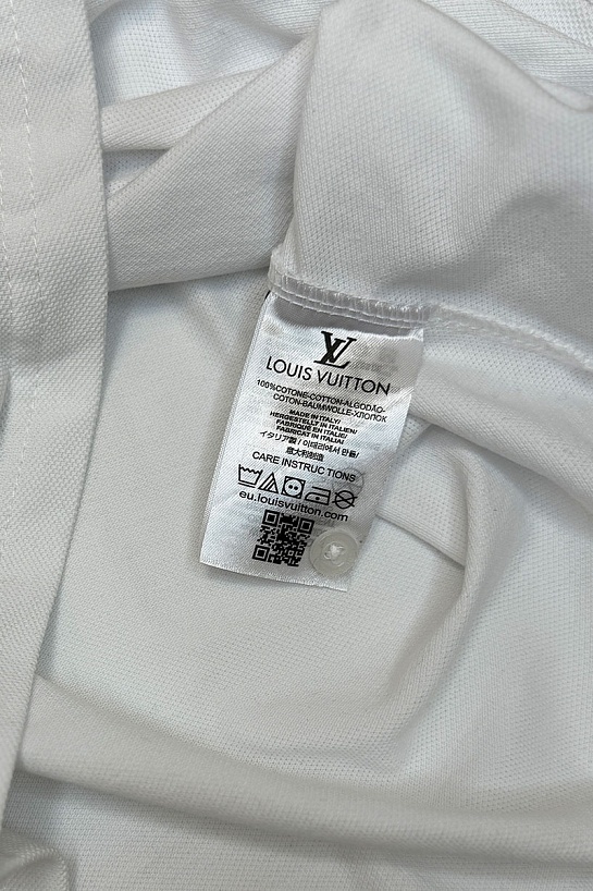 Мужское поло белого цвета Louis Vuitton logo-print