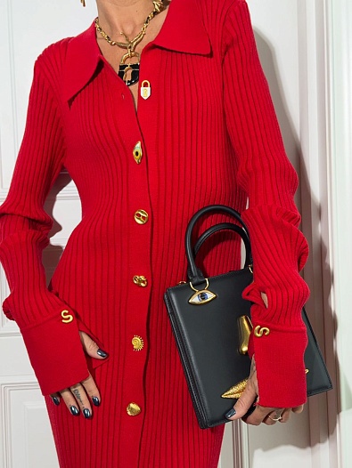 Женское трикотажное платье Schiaparelli красного цвета   