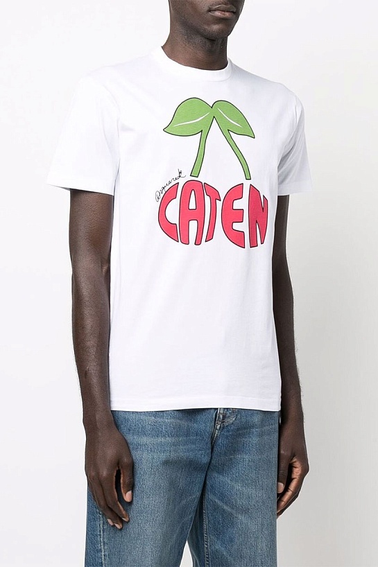 Оверсайз футболка Dsquared2 Caten Сherry - White
