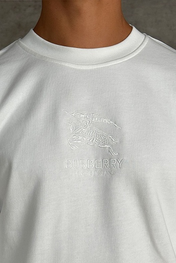 Мужской белый свитшот Burberry logo-embroidered   