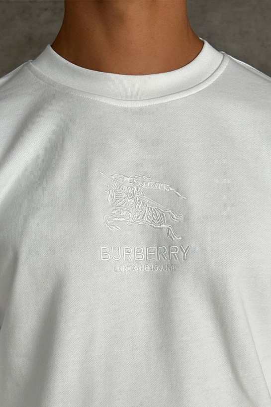 Мужской белый свитшот Burberry logo-embroidered