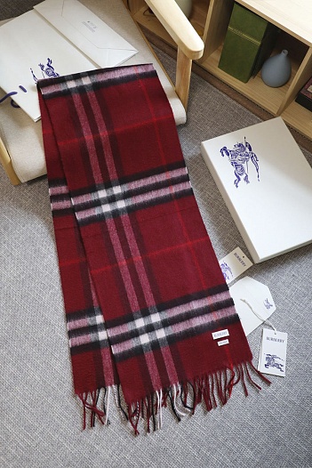 Шарф Burberry two-tone Check premium 168x30 см - Burgundy   