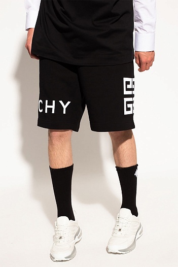 Мужские шорты Givenchy flocked logo - Black   
