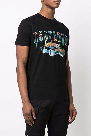 Мужская футболка Dsquared2 car-print - Black   