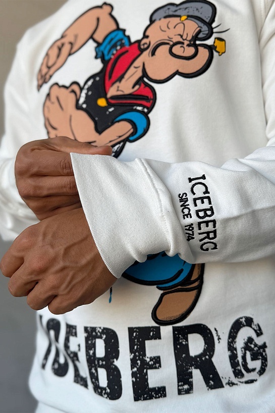 Свитшот белого цвета Iceberg Popeye