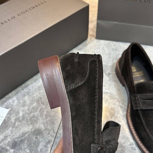 Мужские замшевые лоферы Brunello Cucinelli Premium   