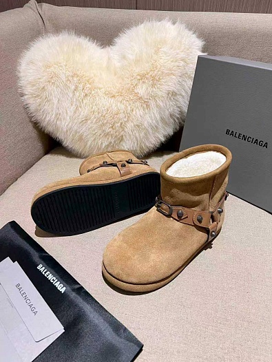 Женские ботинки с мехом Balenciaga Alaska premium - Beige   