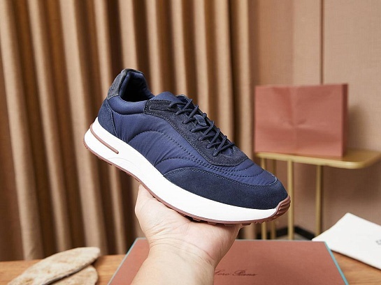 Замшевые кроссовки Loro Piana Week End Walk - Navy