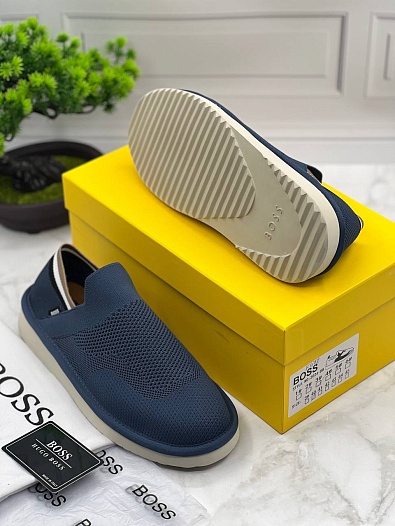 Текстильные слипоны Hugo Boss Homium - Blue   