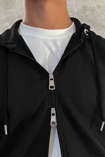 Спортивный костюм чёрного цвета side pocket   