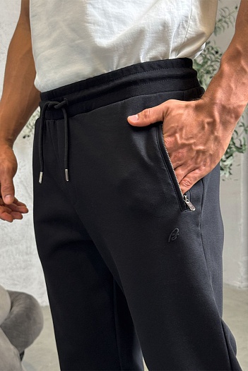 Чёрные спортивные штаны Brioni B-еmbroidery   